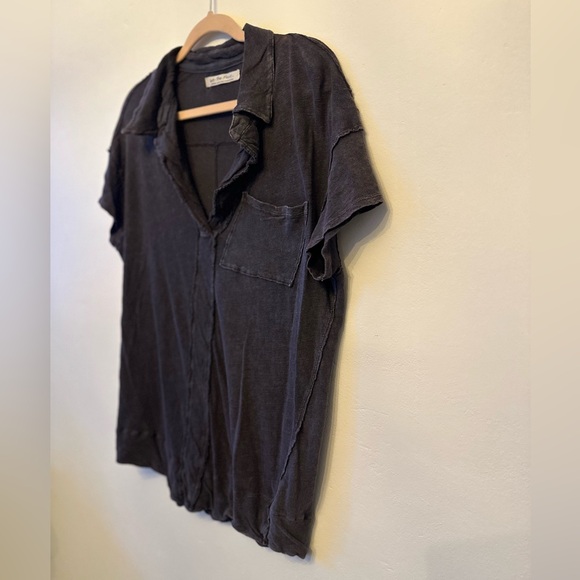 Free People “We The Free” Distressed Top Deep Purple, Linen Blend-Medium - Picture 4 of 7